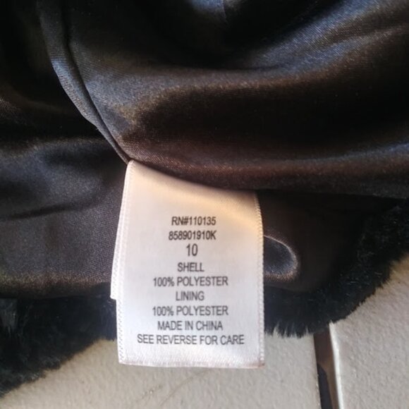 Knit Works girl's size 10 faux fur black jacket - Picture 14 of 16